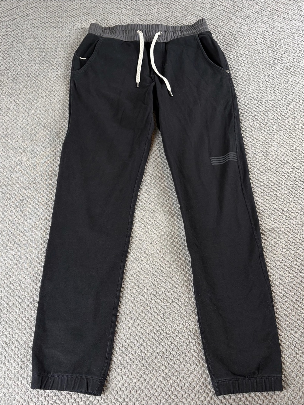Vuori Black Drawstring Joggers with Gray Waistband small